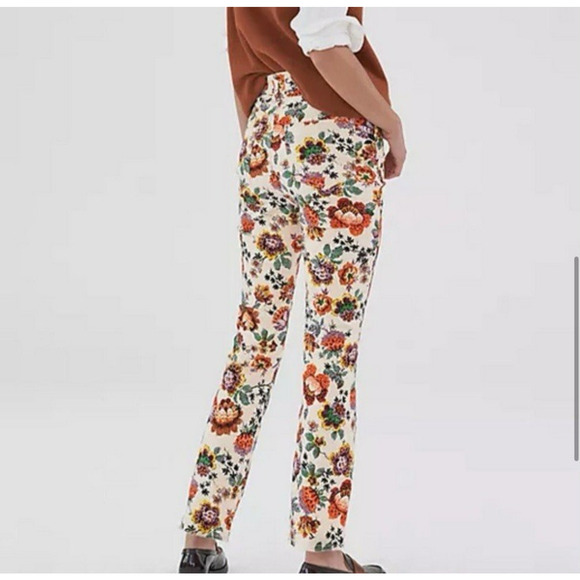 Anthropologie x Pilcro Floral Jeans The Cigarette Slim Straight Size 28 - Picture 3 of 11